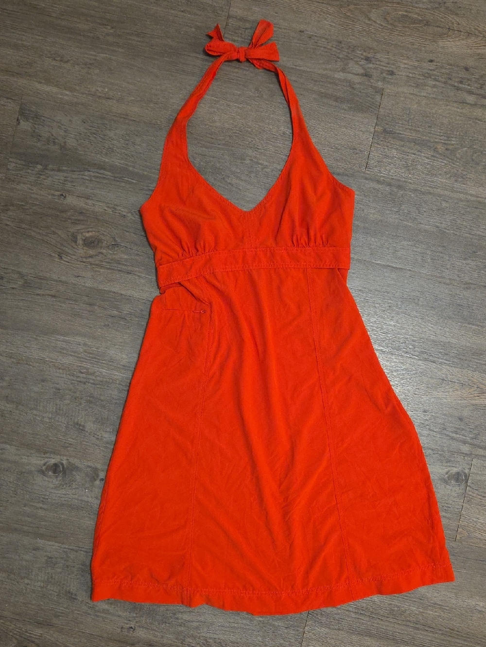 Athleta Orange Halter Mini Dress